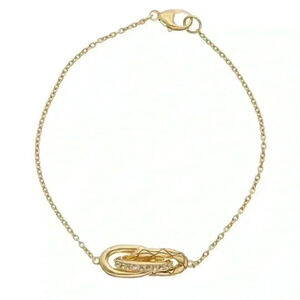 Judith Ripka 14 kt over sterling Aura white topaz knot link bracelet NEW